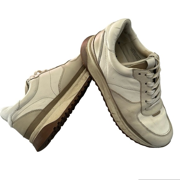 Madewell Sneakers Kickoff Trainer Neutral Colorblock Leather Tennis Shoes Size 9 - Picture 1 of 9